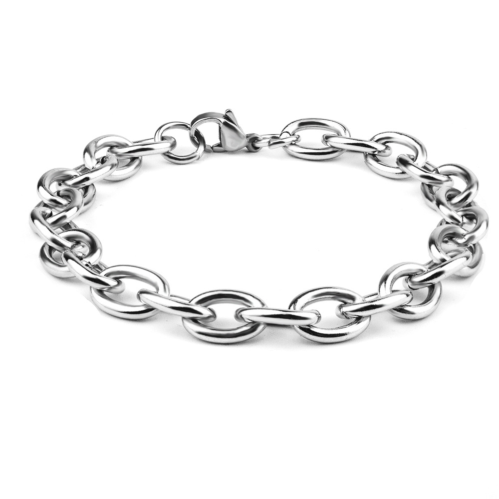 Gelang Rantai Tebal Bentuk O Bahan Titanium Steel Untuk Wanita