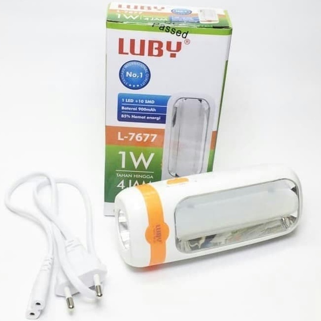 Luby L7677 Senter LED Super Terang / Lampu Emergency 2 in 1 Rechargeable