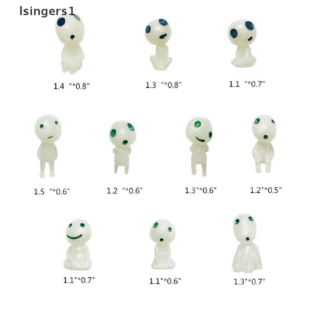 (lsingers1) 10pcs / Set Mainan Boneka Princess Mononoke Luminous Untuk Dekorasi Pohon / Rumah