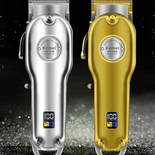 Kemei KM-1986 Alat Cukur Kemei LCD Cordless Hair Clipper Original-gold