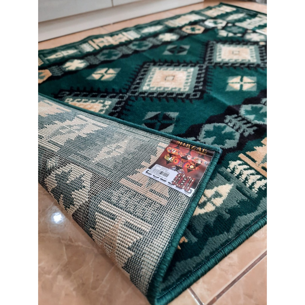 KARPET MIRZAE 100 X 150 MZ07 GREEN Karpet Lantai Hijau, Permadani Bulu Tebal-7