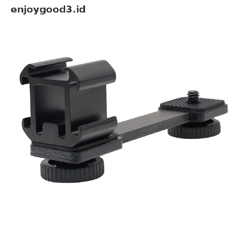 (Id) 3 In 1 Bracket Adapter Hot Shoe Mount Stand Holder Kamera