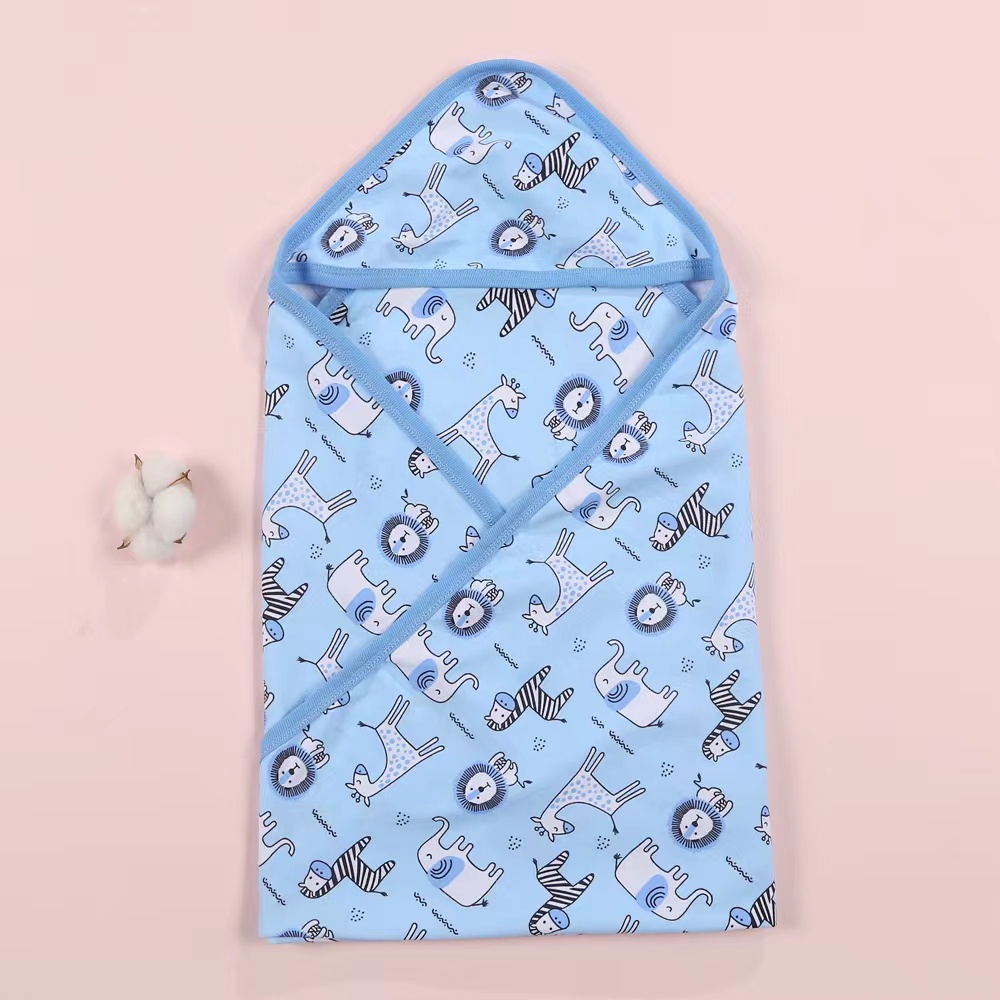 cod new bedong bayi hoodie selimut bayi topi newborn katun lembut blanket baby swaddle cotton