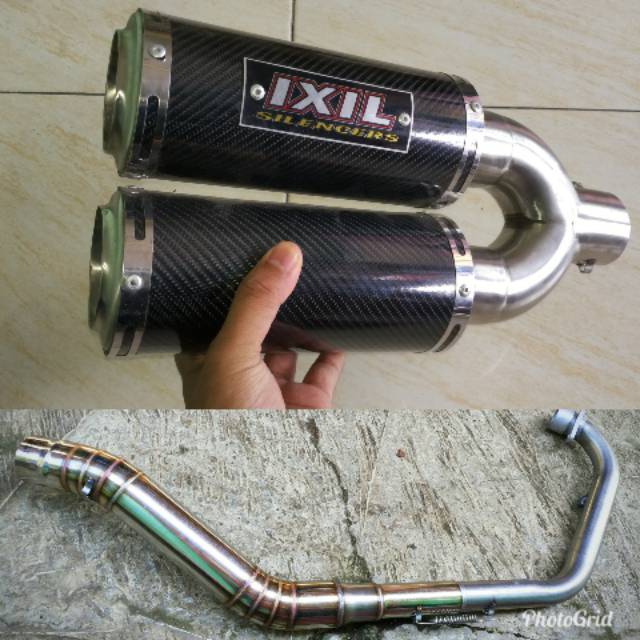 Knalpot ixil double cbr150r cb150 verza megapro Tiger scorpio vixion r15 byson gsx mxking xabre dll