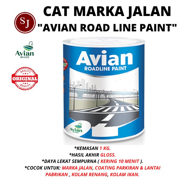 Cat Avian Roadline paint 1kg Jalanan Marka Jalan Beton Aspal Kolam Renang Kolam Ikan / road line 1kg