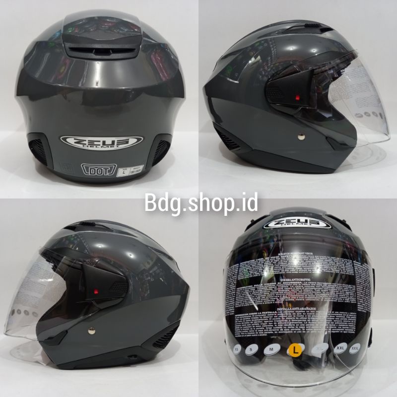 HELM ZEUS 611 DOUBLE VISOR POLOS-Grey 11c