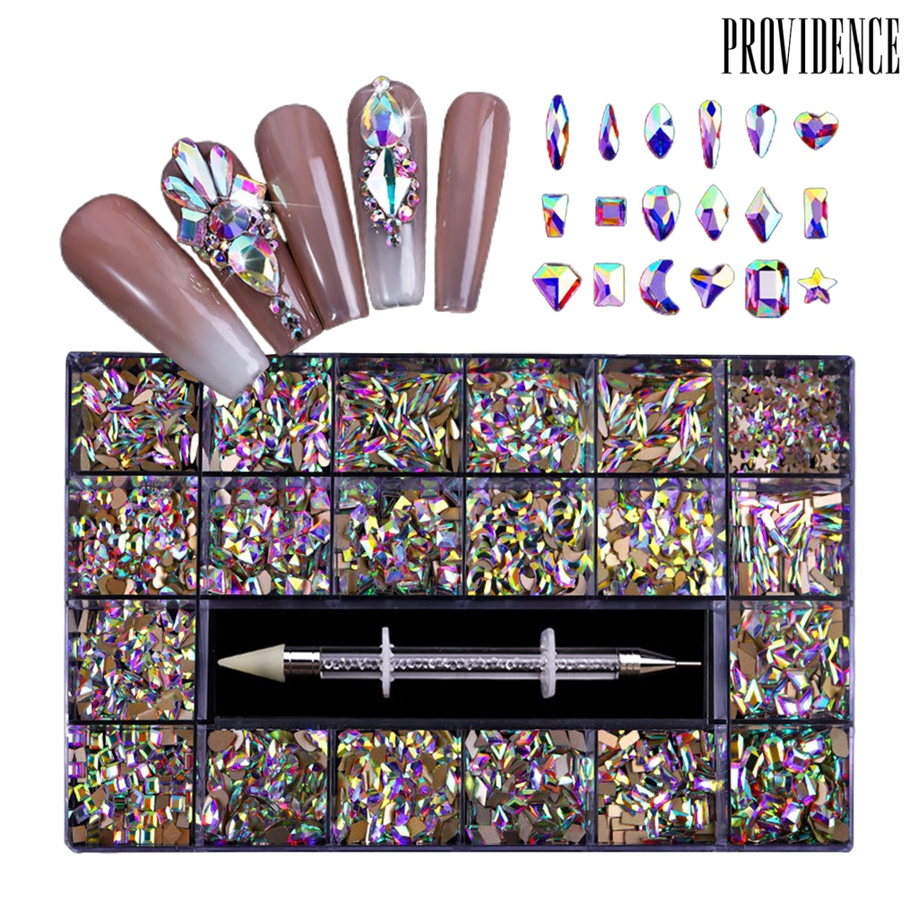 Providence 21 Grids/Box Nail Rhinestone Flat Head Irregular Shape Acrylic Luxury Shiny Nail Rhinestone for Beauty