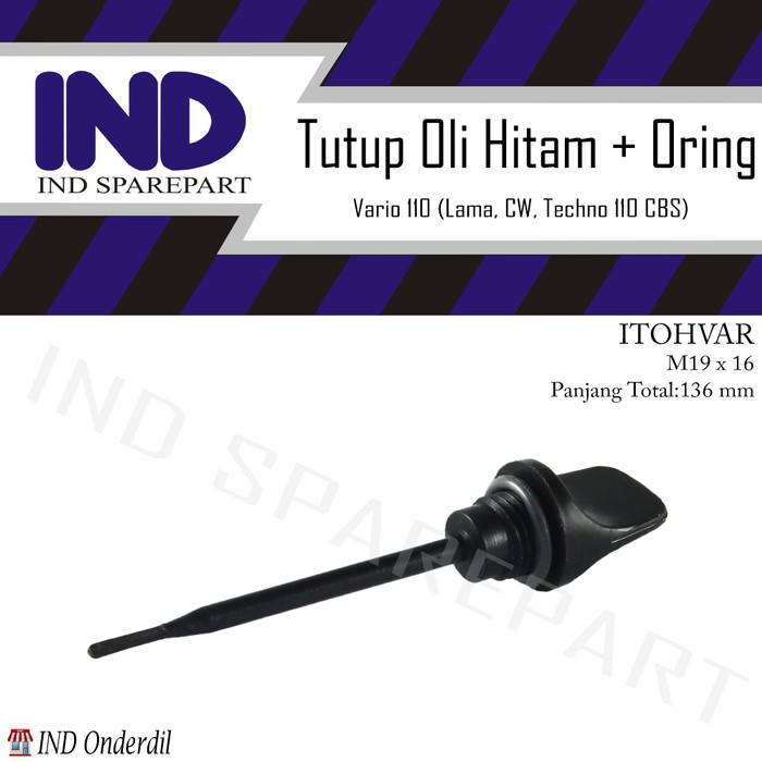 IND Onderdil Tutup-Colokan Oli Mesin-Atas Oring-Seal Hitam Vario Techno 110 CBS