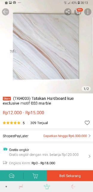 (tkh004) Tatakan Hardboard Kue Exclusive Motif 004 Kayu Putih