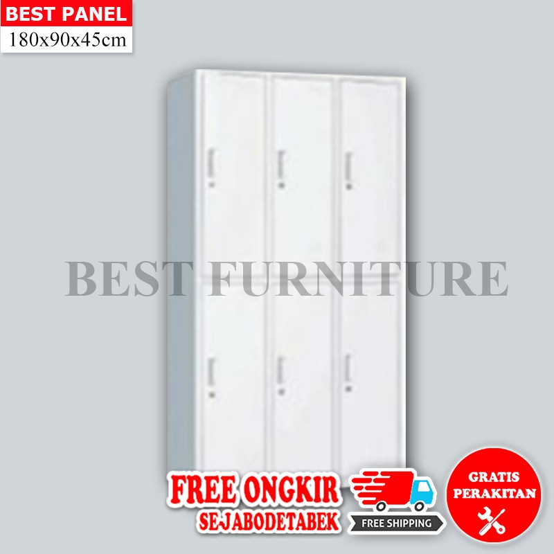 Best Locker Filing Cabinet Stainless Besi Anti Banjir 6 Pintu 45x90cm