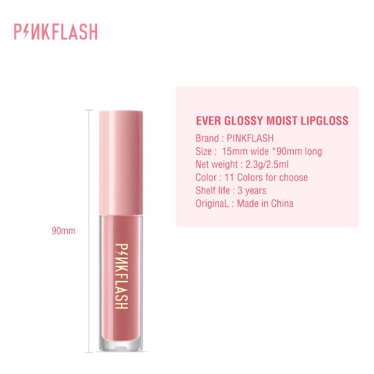 PINKFLASH #OhMyGloss Moisturizing Shine  Lip Gloss - Glossy Lip Cream Tint