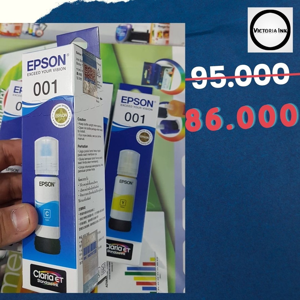 Tinta Epson 001 1 set 001 L3210 L4150, L4160, L6160, L6170, L6190 tinta epson original 001 Original