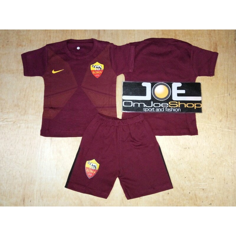 SUNDUL GAN Setelan Kaos Baju Bola Bayi AS Roma Home 17/18
