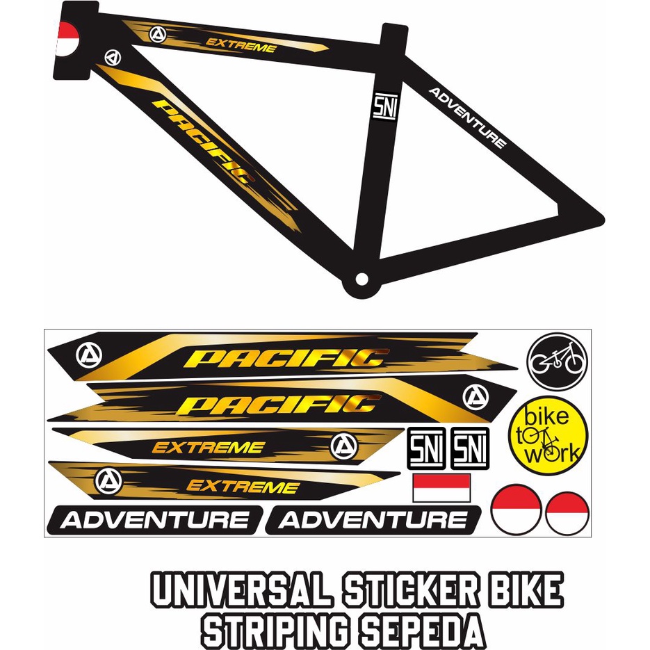 Jual Stiker Bike Lis Sticker Striping Bike Sepeda Variasi Universal Motif Simple Polet Stiker