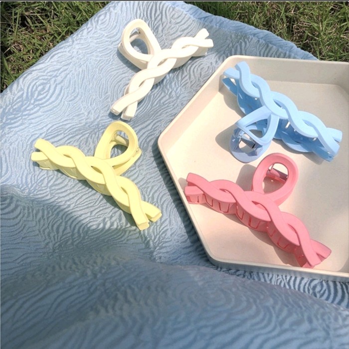 J302 Jepitan Rambut Korea Panjang Model Kepang Doff Matte Import New