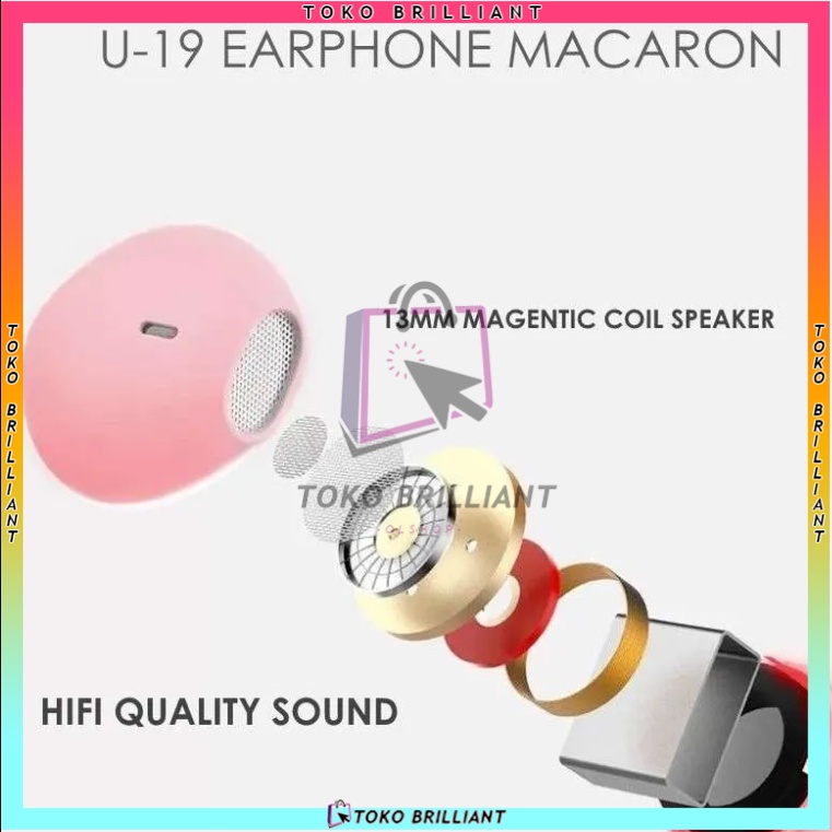 [𝐌𝐞𝐧𝐞𝐫𝐢𝐦𝐚 𝐂𝐎𝐃] Macaron New Handsfree Headset U19 Macaron Packing Plastik Handset Handsfree U19 packing Plastik