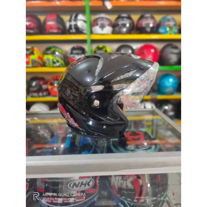 Sale_ HELM INK KW PET BLAK METALIK