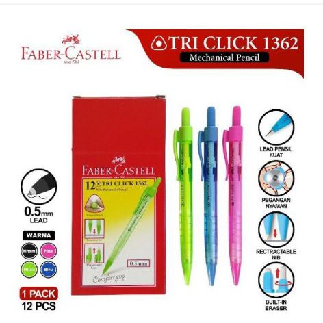 [ATK] -  Pensil Mekanik Faber Castell Tri Click 1362 0.5 mm