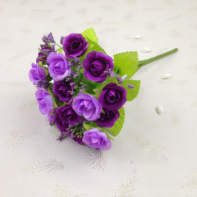 COD BUNGA ROSE  BUNGA TANGKAI PLASTIK BUNGA ARTIFISIAL BUNGA PAJANGAN IMITASI  BUNGA HIASAN BT9002-UNGU