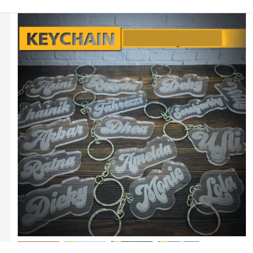 Gantungan Kunci Nama/Custom Nama atau Logo/Souvenir/Acrylic Keychain