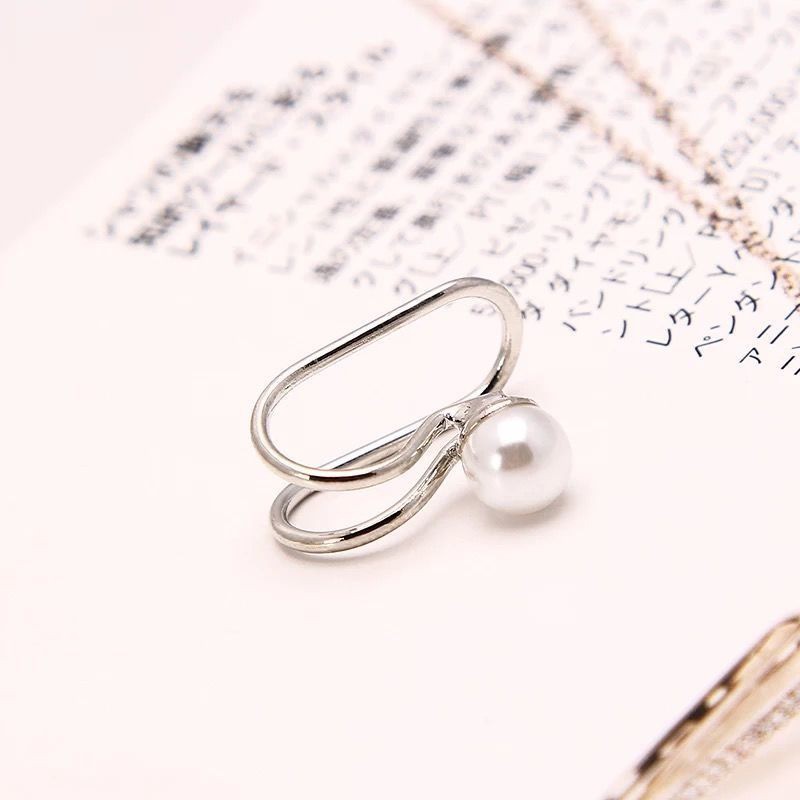 Dana earclip korean version anting jepit satuan [C2-2]-Pearl