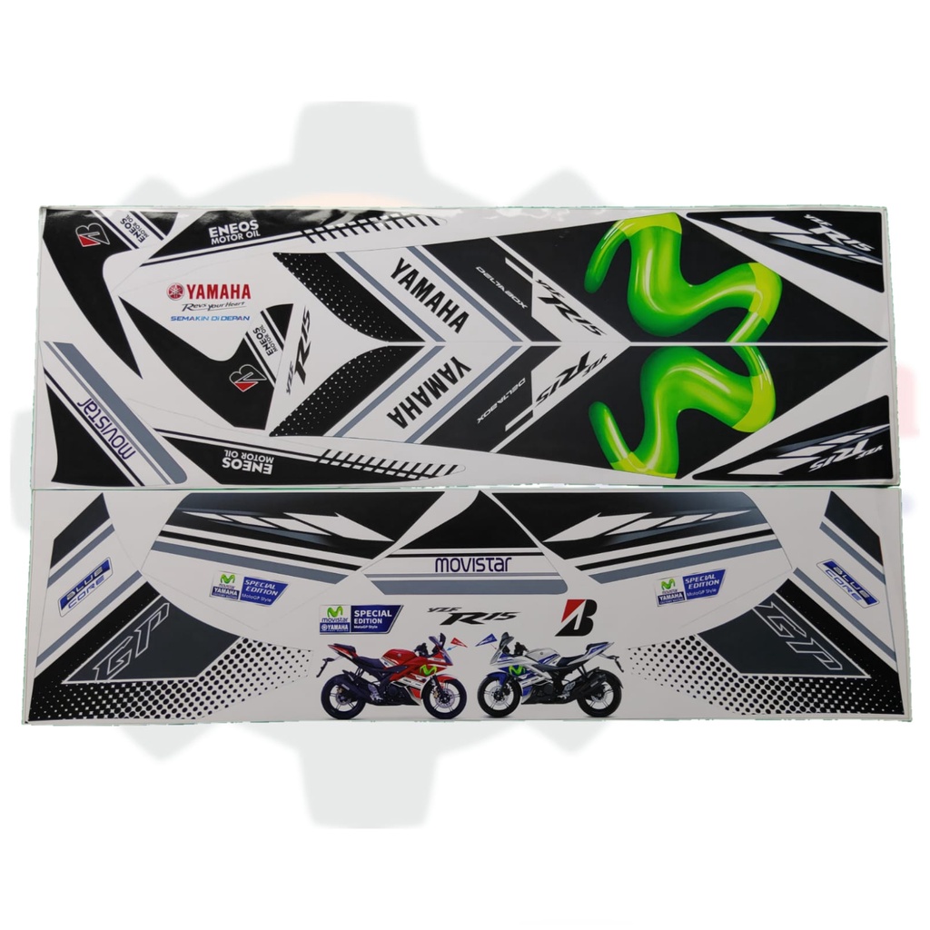 Stiker Motor Yamaha R15 V2 Variasi Movistar Hitam