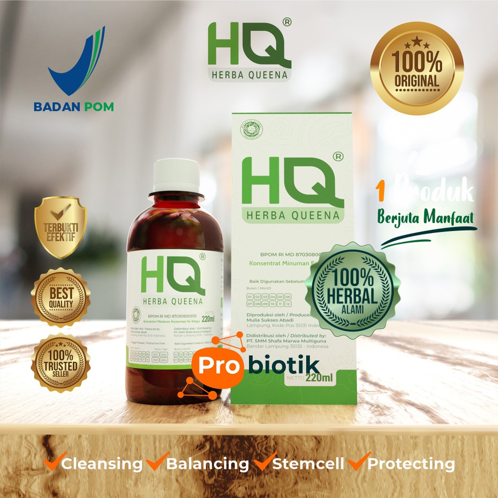 HQ Probiotik sebagai detok racun dan penyembuh berbagai macam penyakit 100% Herbal (220ml)