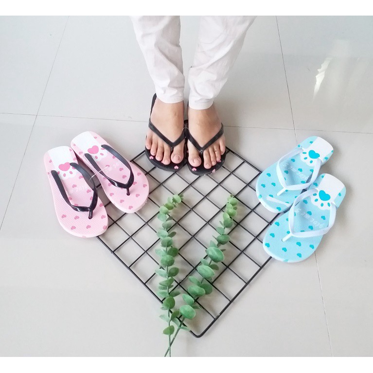 BB PUFFY Import GIVE ME LOVE Sandal Wanita Murah Japit Casual Teplek Sendal Cewek Flat Jepit