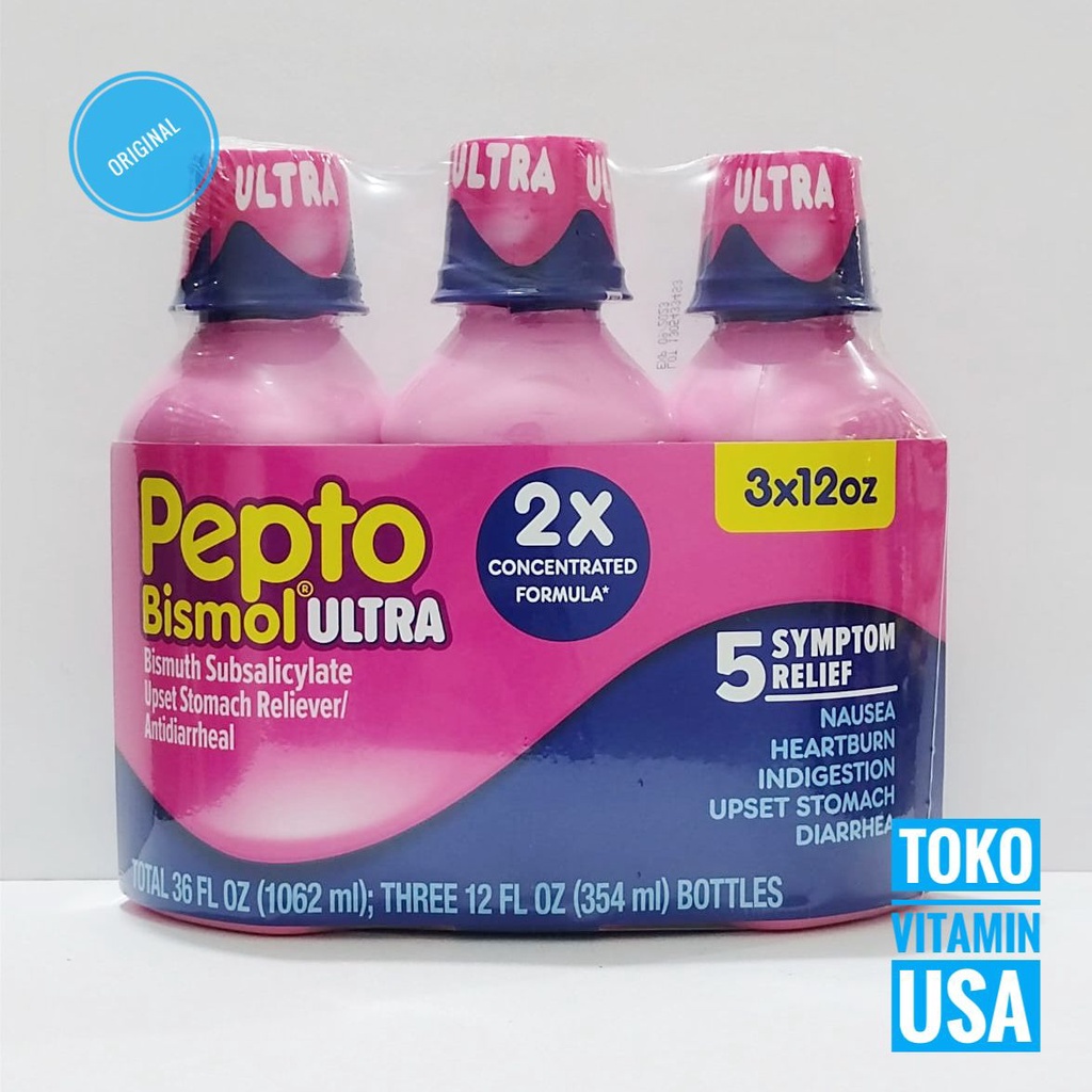 Pepto Bismol Ultra isi 3 Botol Gangguan Pencernaan Sakit Perut maag