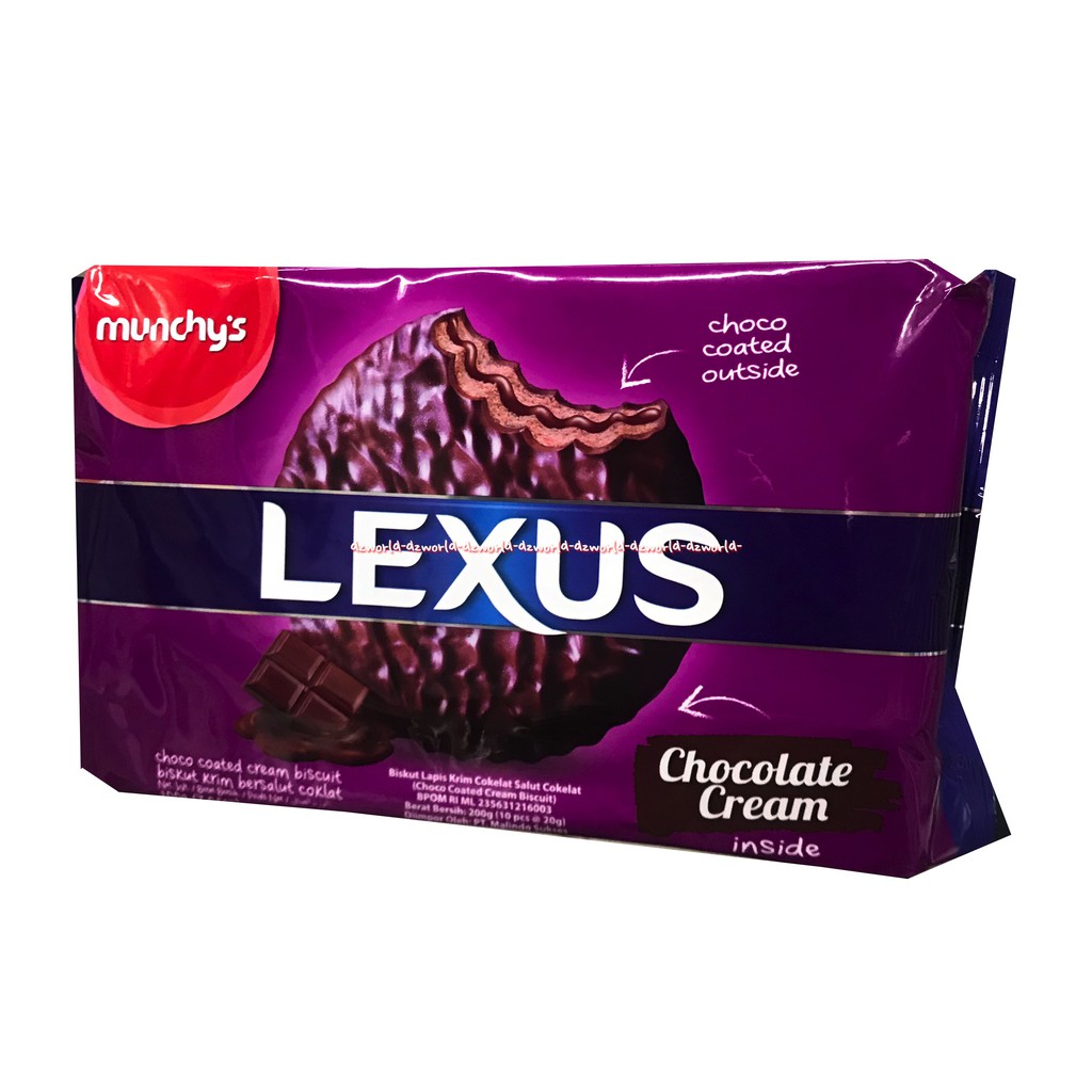 Lexus Chocolate Cheese Cream Munchys 10pcs Biskuit Krim Cokelat Keju