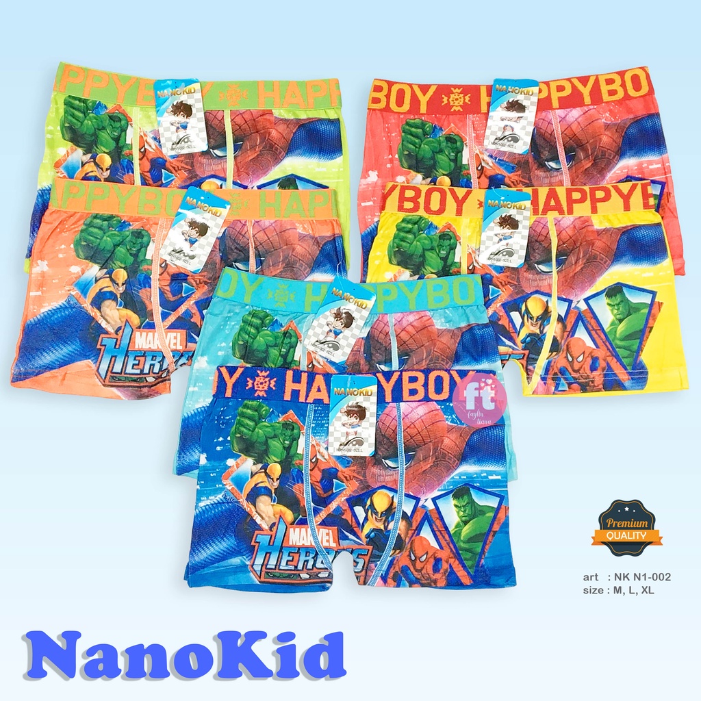 NANOKID | Celana Dalam Anak Segiempat / Boxer Anak Cowok / art NK N1