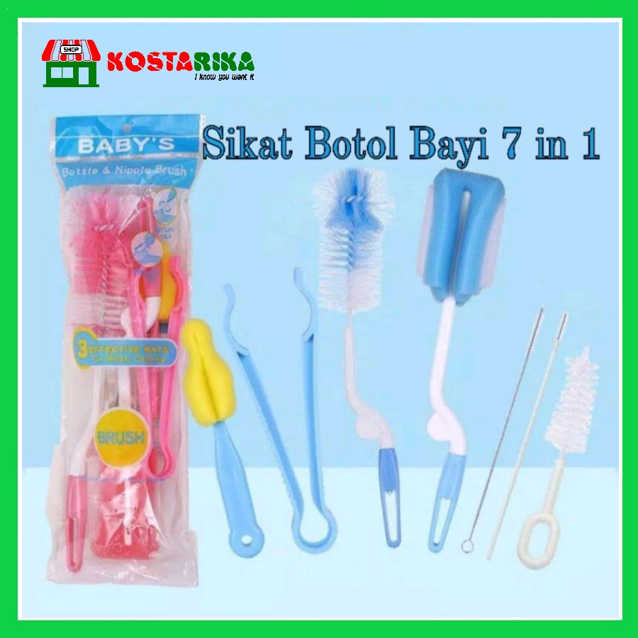 KOSTARIKA Sikat Botol Bayi Set 2in1 Serbaguna Bottle Dan Nipple Brush