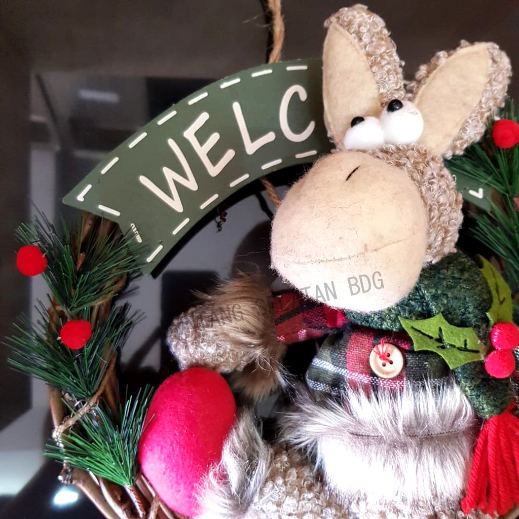 CHRISTMAS DECORATION RUDOLPH WREATH