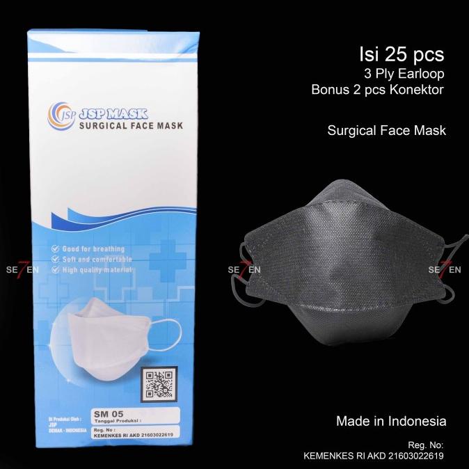 Masker JSP Surgical Face Mask - Hitam 88-sevenbikebag Juara