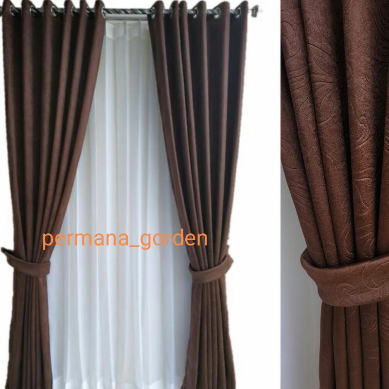 gorden khusus custom gorden blackout coklat polos