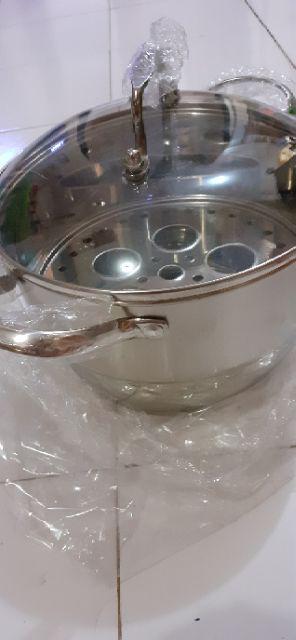 Panci Kukus Stainless Double Bottom Fenvo Steamer 24cm 00313.00019