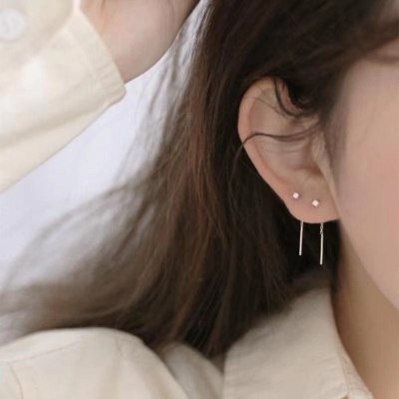 Anting Rumbai Bahan Silver Needle Gaya Korea Untuk Wanita