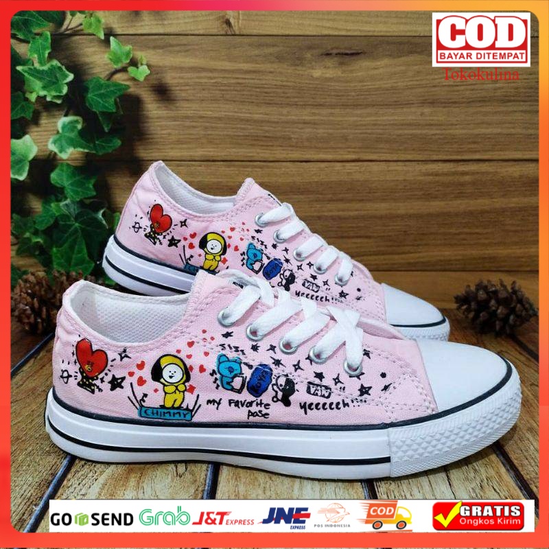 (BISA COD) Sepatu Converse Anak BTS21 Size (18-35) / Sepatu Sneakers Anak / Sepatu Anak Laki Laki / Sepatu Anak Perempuan / Sepatu Baby bts21