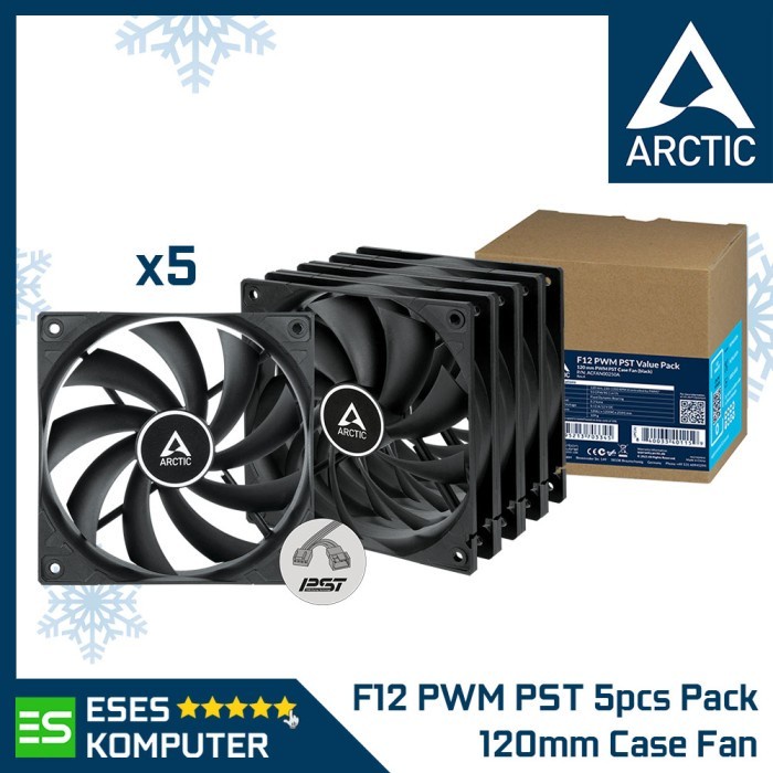 Fan ARCTIC F12 PWM PST - 5pcs Value Pack - 120mm 12cm Case Fan