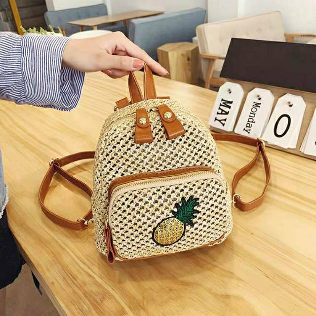 SALE TS0447 Ransel Mini Rotan Taspunggung wanita Import 