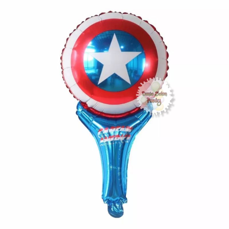 Balon Foil Pentungan / Balon Tongkat Karakter Tameng Captain America