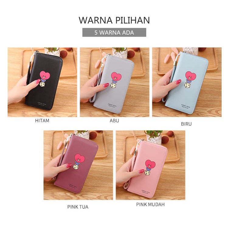 ( Fy ) COD Dompet Panjang D31 Wanita IMPORT Dompet BT21 Dompet WAnita panjang Import MURAH Real Pict