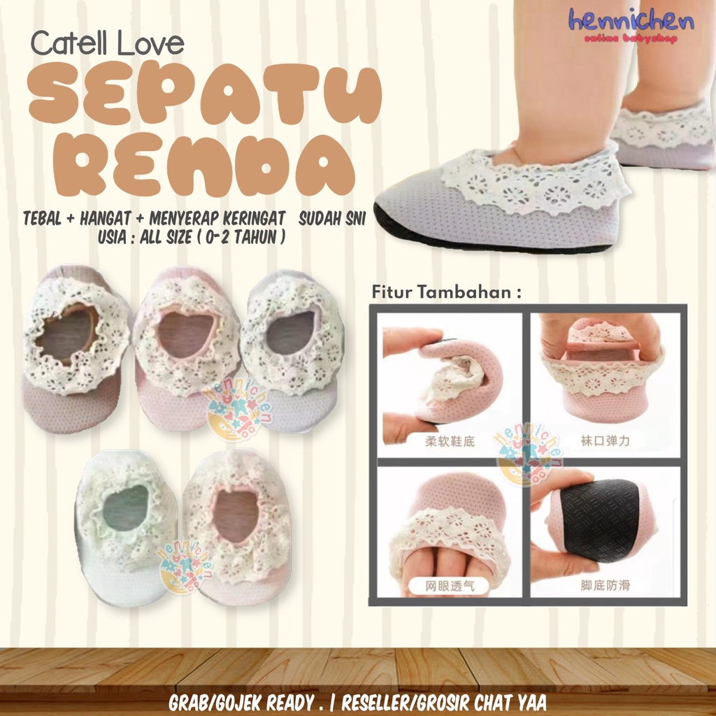 CATELL CATTLE CATTEL LOVE SEPATU RENDA BAYI SEPATU ANAK LUCU 1 PASANG