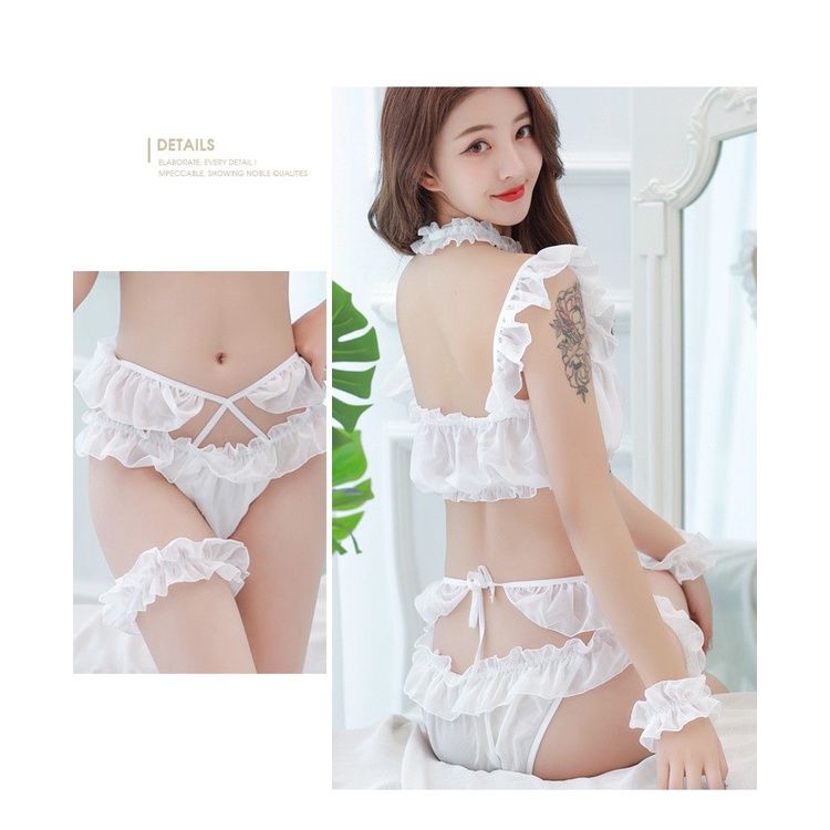 LI-95 lolita set renda lingerie baju tidur wanita seksi cosplay import