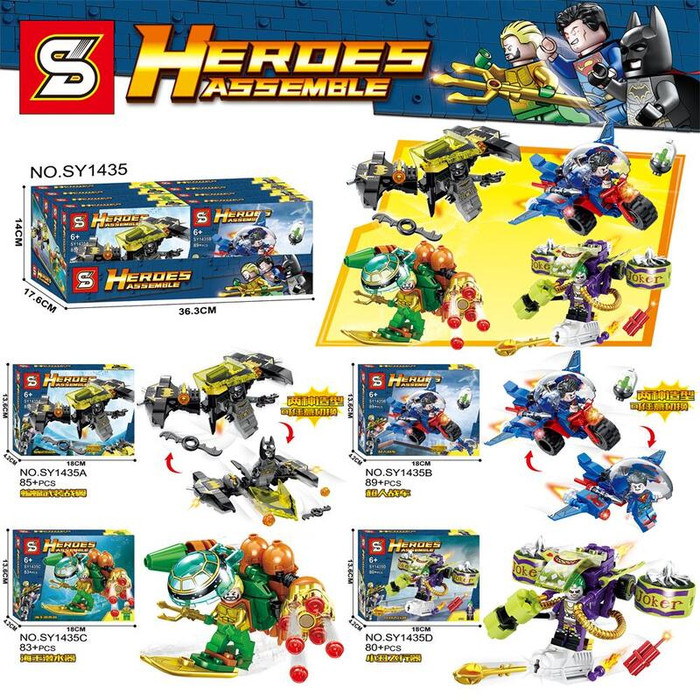 MAIN MR LEGO SY 1435 SUPER HERO BATMAN JOKER AQUAMAN SUPERMAN BRICK SY1435