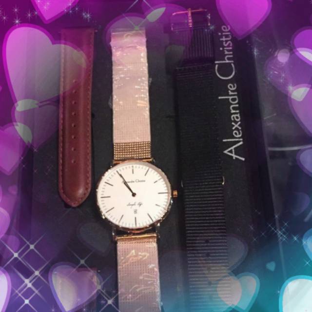 ALEXANDRE CHRISTIE ORIGINAL AC 8566 BLACK & ROSEGOLD LADIES