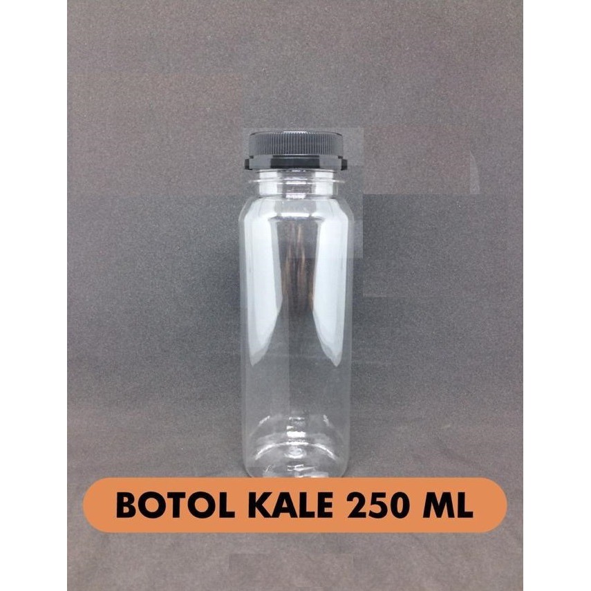 Botol Kale / Kemasan Minuman Plastik / Botol Pet + Tutup - 250 ml