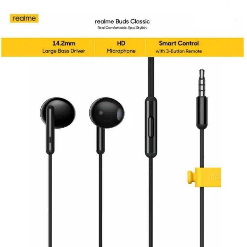 Headset Realme Original / Handsfree / Earphone Realme BUDS CLASSIC Jack 3.5MM