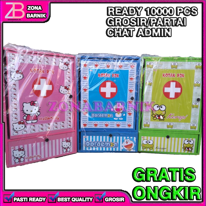 [ZB] KOTAK OBAT P3K KARAKTER DORAEMON KEROPPI HELLO KITTY PPPK