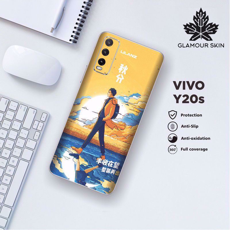 *(Dapat2PCS)* VIVO Y20S Garskin Case/Stiker Protector Motif YELLOW